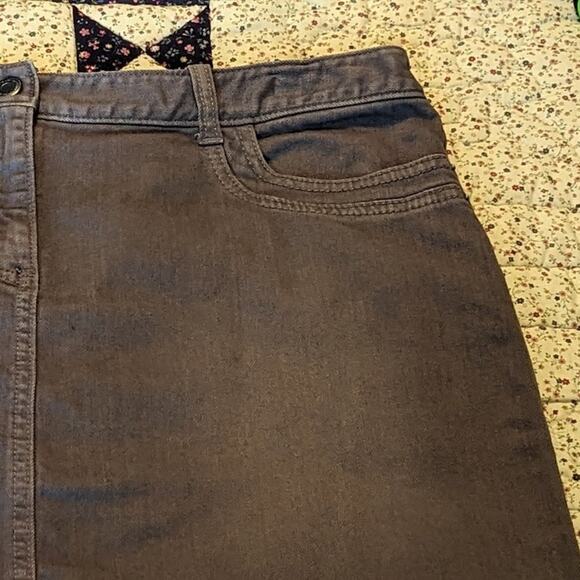 Ann Taylor Loft Women's Size 12 Taupe Denim Skirt With Spandex - Picture 5 of 11